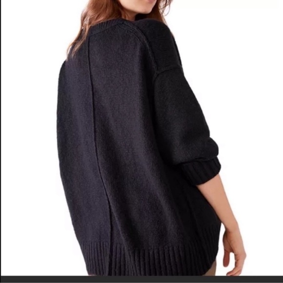 Free People Brookside Tunic Sweater Black - Picture 4 of 14